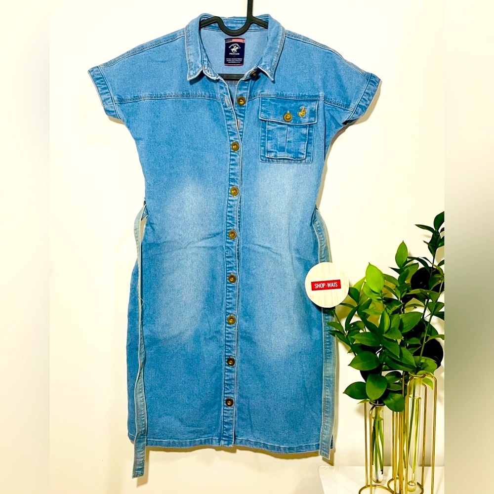 Beverly Hills Polo Club Denim Shirt Dress